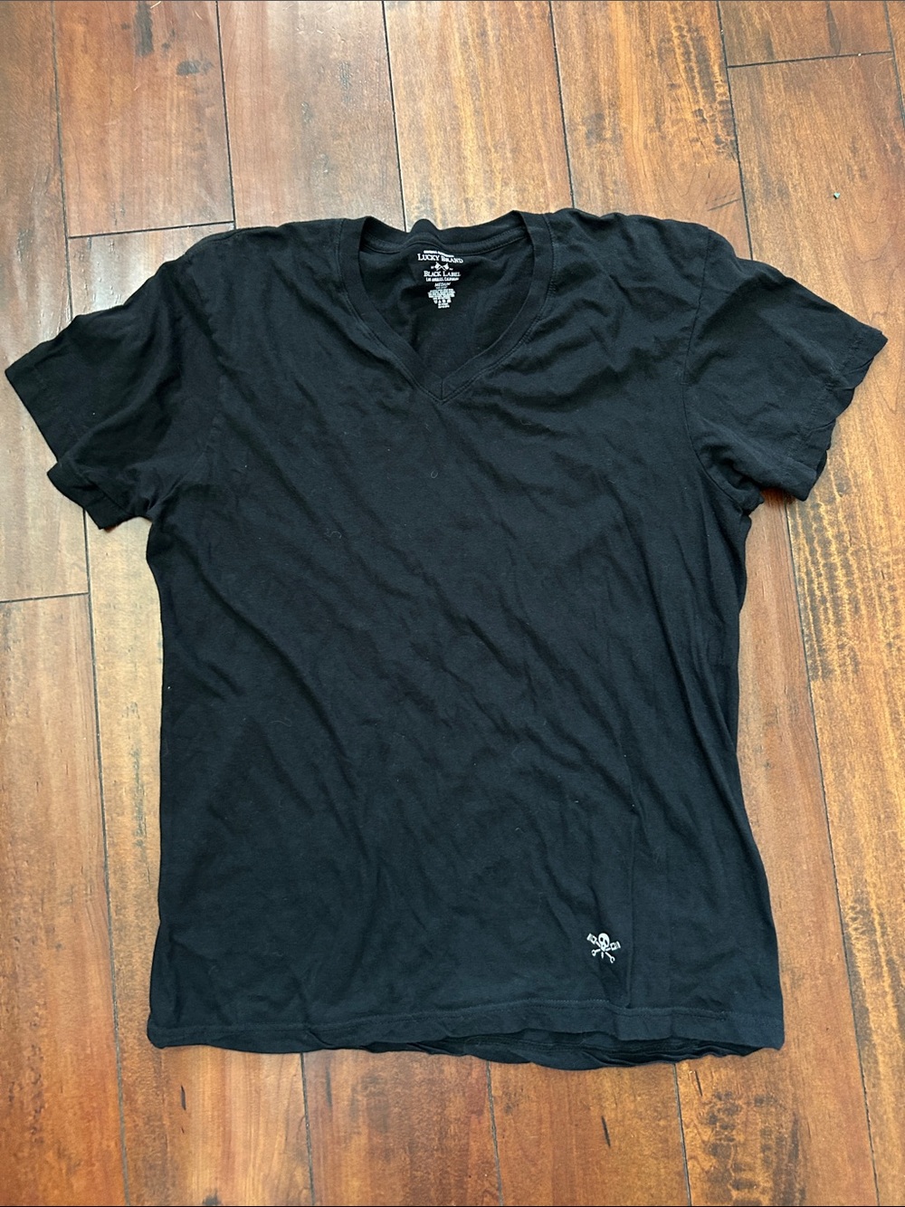 Lucky Brand Black V-Neck Short Sleeve Tee